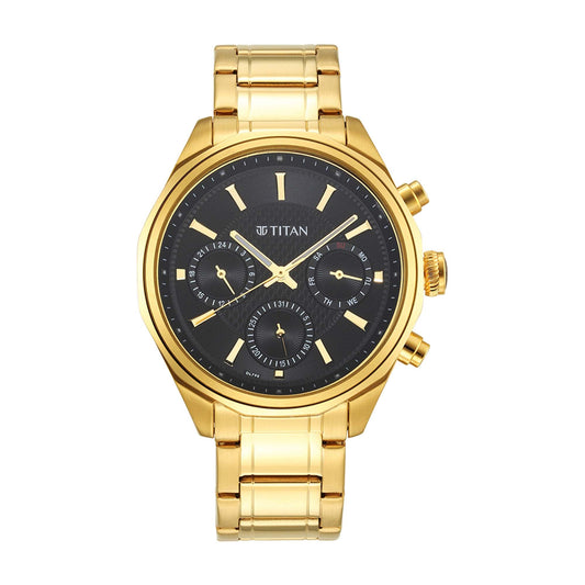 Titan, Men, Analog, Watch, Black Dial, Stainless steel Strap, 1829YM01