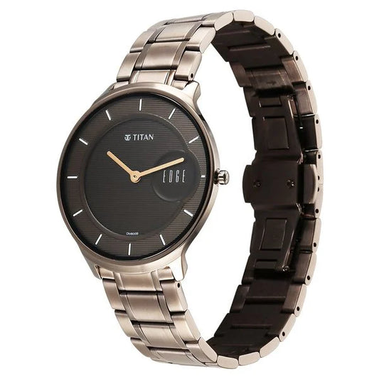 Titan, Men's, Analog Watch, Brown Dial, with Stainless Steel Band, TI-1843QM08