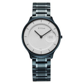 Titan Edge Murals Quartz Analog Men's watch with White Dial and Blue Stainless Steel Strap, 1843QM04