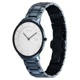 Titan Edge Murals Quartz Analog Men's Watch With White Dial and Blue Stainless Steel Strap,1843QM04