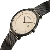 Titan Edge Murals Quartz Analog Men's Watch with Pink Dial and Grey Stainless Steel Strap, 1843QM07