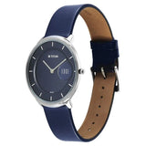 Titan Edge Men's Analog Watch Blue Dial With Blue Leather Strap , 1843SL03