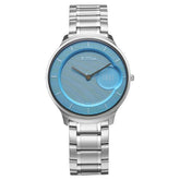 Titan Edge Men's Analog Watch Blue Dial With Silver Stainless Steel Strap , 1843SM04