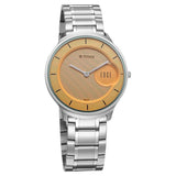 Titan Edge Men's Analog Watch Yellow Dial With Silver Stainless Steel Strap , 1843SM05