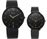 Titan Couples Watch with Black Dial & Black Stainless Steel Strap, 1849NM01P
