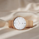 Titan Men's Analog Watch Silver Dial With Golden Stainless Steel Mesh Band , 1849WM01