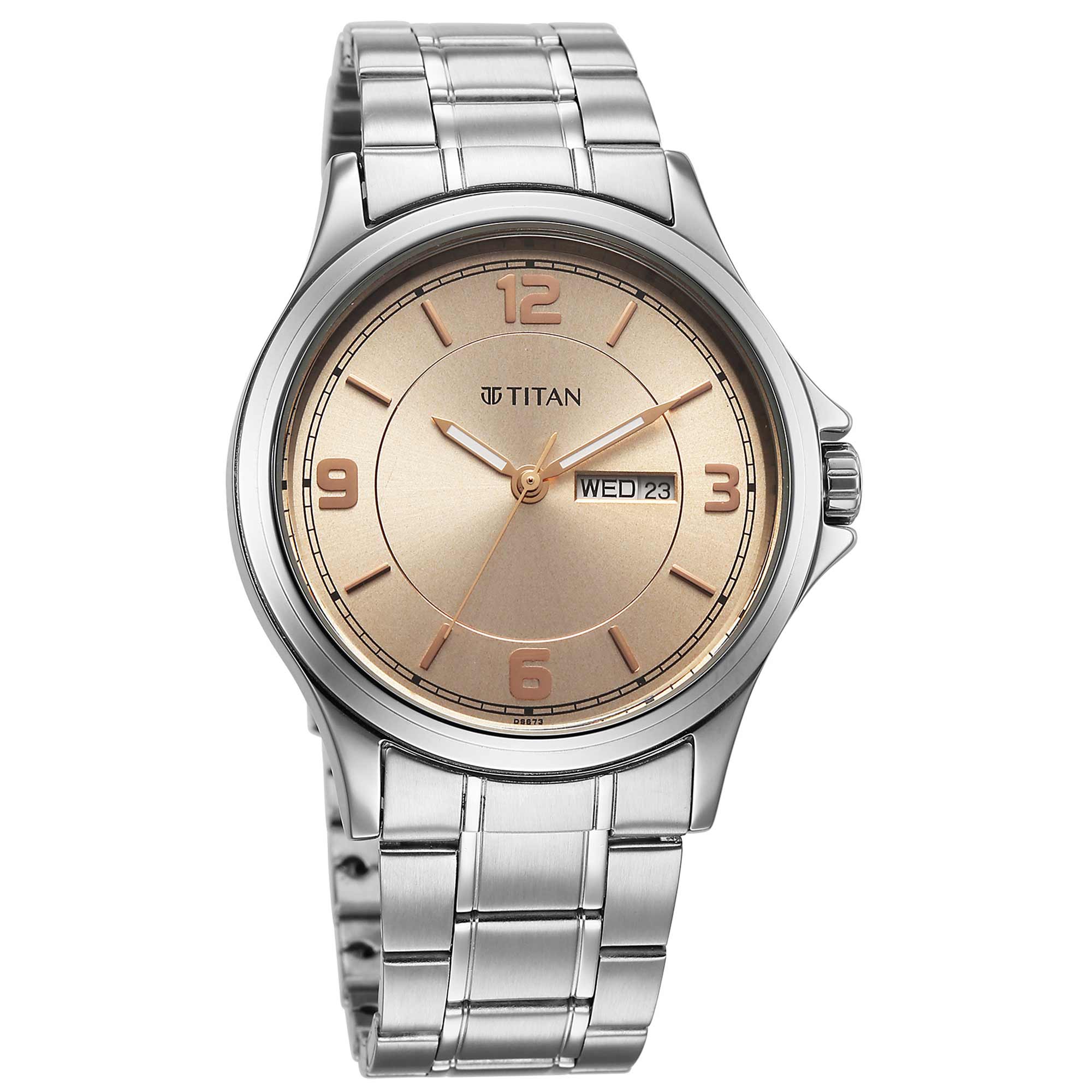 Titan, Men's, Analog Watch, Silver Dial, with Stainless Steel Band, TI-1870SM06