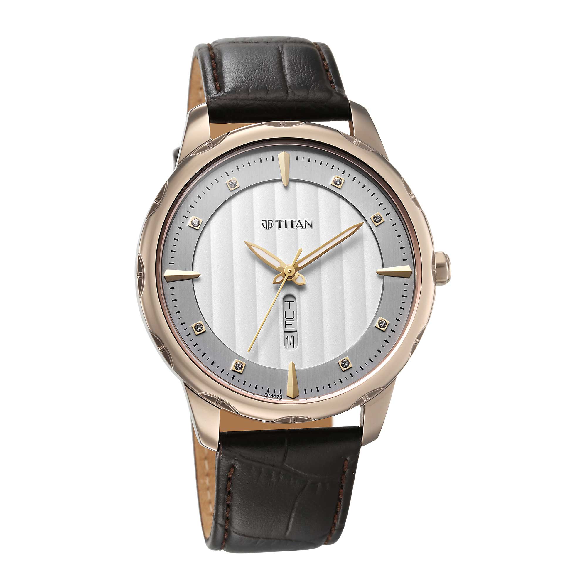 Titan Regalia Opulent White Dial Analog Watch for Men With Brown Leather Strap, 1875QL01 - view 2