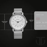 Titan Workwear Men's Watch Analog Silver Dial with Silver Mesh Band, 1884SM01