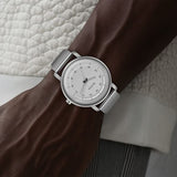 Titan Workwear Men's Watch Analog Silver Dial with Silver Mesh Band, 1884SM01