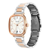 Titan Shaped Case Men's Watch Analog Silver Dial with Two-Toned Stainless Steel Band, 1885KM01