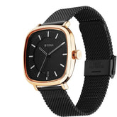 Titan Shaped Case Men's Watch Analog Black Dial With Black Stainless Steel Band, 1885KM02