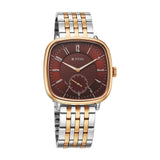 Titan Men's Analog Watch, Maroon Dial with Two Tone Stainless Steel Band, 1885KM03