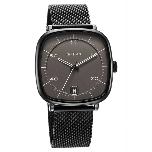 Titan, Men's, Analog Watch, Black Dial, with Stainless Steel Band, TI-1885NM01