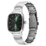 Titan Shaped Case Men's Watch Analog Green Dial with Silver Stainless Steel Band, 1885SM01