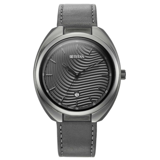 Titan, Men, Analog, Watch, Anthracite Dial, Leather Strap, 1887QL01