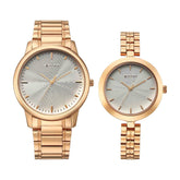 Titan Bandhan Eternal Pair Watch Silver Dial with Rose Gold Stainless Steel Band, 19692969WM01