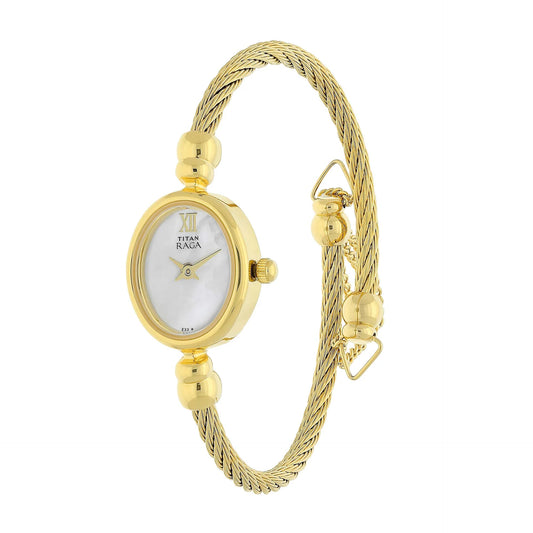 Titan, Men's, Analog Watch, Gold Dial, with Stainless Steel Band, TI-197YM03