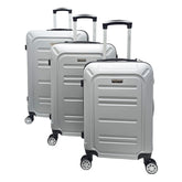 Globetrotter Georgia 55cm, 67cm, 77cm 8 Wheel 3pcs Hard Trolley Set Silver, GEORGIA3PCSL