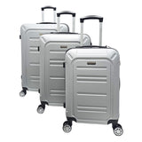 Globetrotter Georgia 55cm, 67cm, 77cm 8 Wheel 3pcs Hard Trolley Set Silver, GEORGIA3PCSL