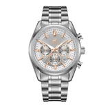 Beverly Hills Polo Club Men's Watch Analog Silver Dial with Silver Stainless Steel Band, BP3698X.330
