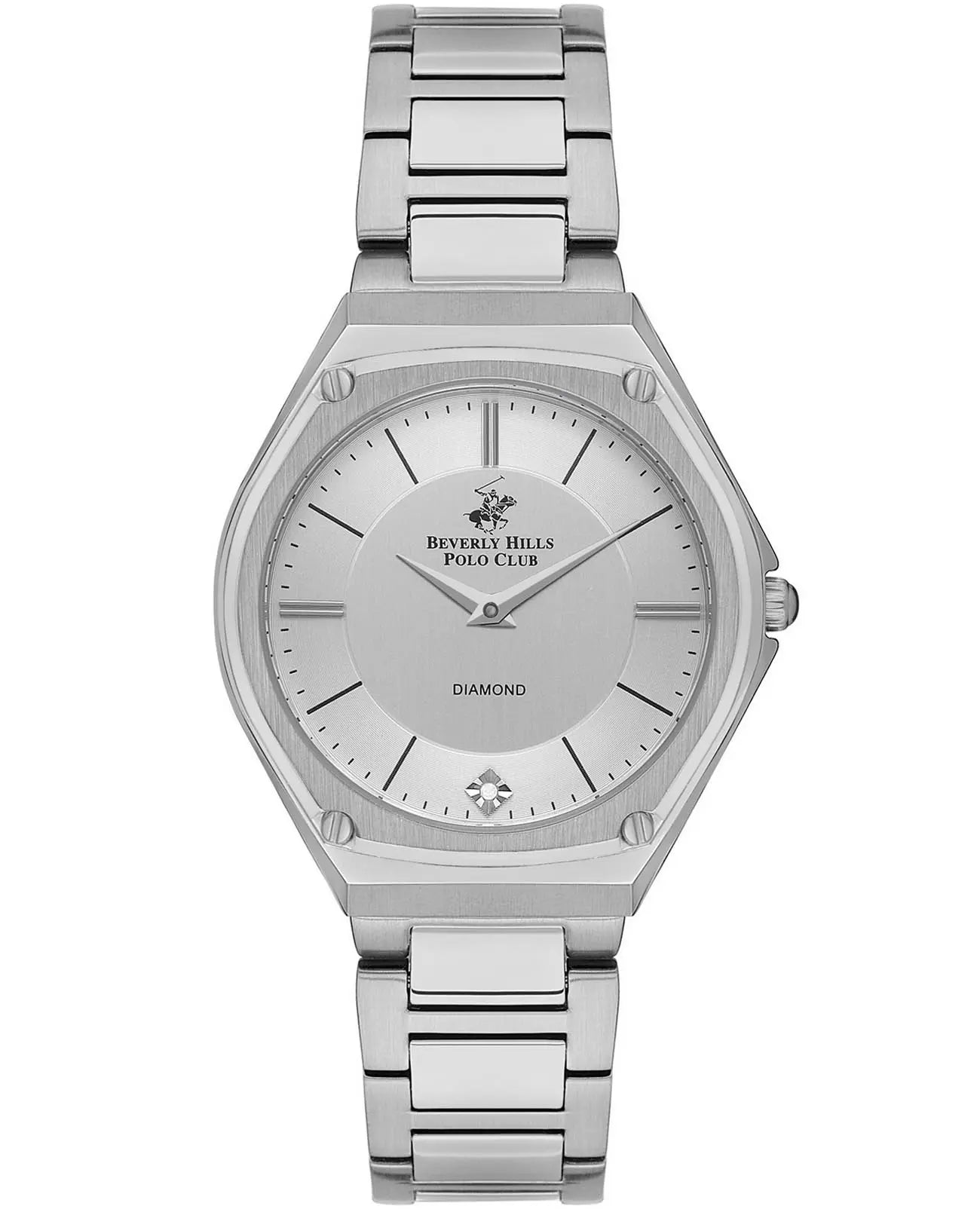 Beverly Hills Polo Club Women's Watch, Analog, Silver Dial, Silver Stainless Steel Strap, BP3560X.330