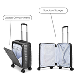 VIP Aerplus 55cm 8 Wheels Hard Trolley with Laptop Compartment | Black, AERPLUS55BLK