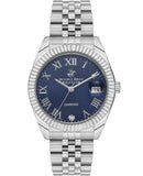 Beverly Hills Polo Club Women's Watch, Analog, Blue Dial, Silver Stainless Steel Strap, BP3582C.390