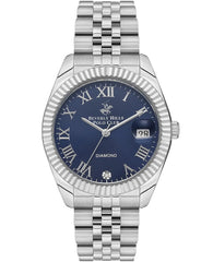 Beverly Hills Polo Club Women's Watch, Analog, Blue Dial, Silver Stainless Steel Strap, BP3582C.390