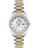 Beverly Hills Polo Club Women's Watch, Analog, White Dial, Silver & Rose Gold Stainless Steel Strap, BP3596C.530