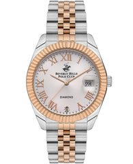 Beverly Hills Polo Club Women's Watch, Analog, Silver Dial, Silver & Rose Gold Stainless Steel Strap, BP3582C.530
