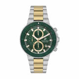 Beverly Hills Polo Club Men's Watch, Analog, Green Dial, Silver and Gold Stainless Steel Strap, BP3540X.270