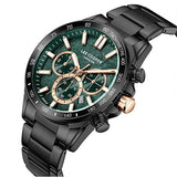 Lee Cooper Men's Multifunction Watch Dark Green Dial With Gun Metal Band,LC08240.070