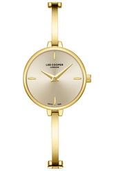 Lee Cooper Women's Analog Watch with Gold Dial and Gold Stainless Steel Band, LC08350.110