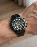 Lee Cooper Men's Multifunction Watch Dark Green Dial With Gun Metal Band,LC08240.070