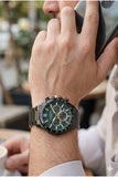 Lee Cooper Men's Multifunction Watch Dark Green Dial With Gun Metal Band,LC08240.070