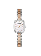 Lee Cooper Women's Analog Watch with White Mother Of Pearl Dial and Silver/Rose Gold Stainless Steel Band, LC08347.520
