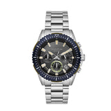 Quantum Men's Chronograph Watch Analog Grey Dial with Silver Stainless Steel Band, PWG1128.350
