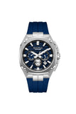 Quantum Men's Chronograph Watch Dark Blue Dial Dark Blue Silicone Band, ADG1278.397