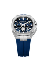 Quantum Men's Chronograph Watch Dark Blue Dial Dark Blue Silicone Band, ADG1278.397