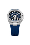 Quantum Men's Chronograph Watch Dark Blue Dial Dark Blue Silicone Band, ADG1278.397