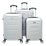 Globetrotter Georgia 55cm, 67cm, 77cm 8 Wheel 3pcs Hard Trolley Set Silver, GEORGIA3PCSL