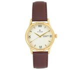 Titan Men's Watch Karishma Collection Analog, Champagne Dial Brown Leather Strap, 1580YL05
