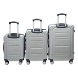 Globetrotter Georgia 55cm, 67cm, 77cm 8 Wheel 3pcs Hard Trolley Set Silver, GEORGIA3PCSL