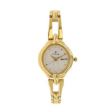 Titan Women's Watch Karishma Collection Analog, White Dial Gold Stainless Strap,2345YM01