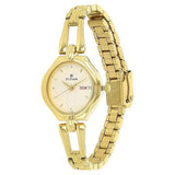 Titan Karishma Women's Analog Watch Silver Dial With Golden Stainless Steel Strap, 2345YM05