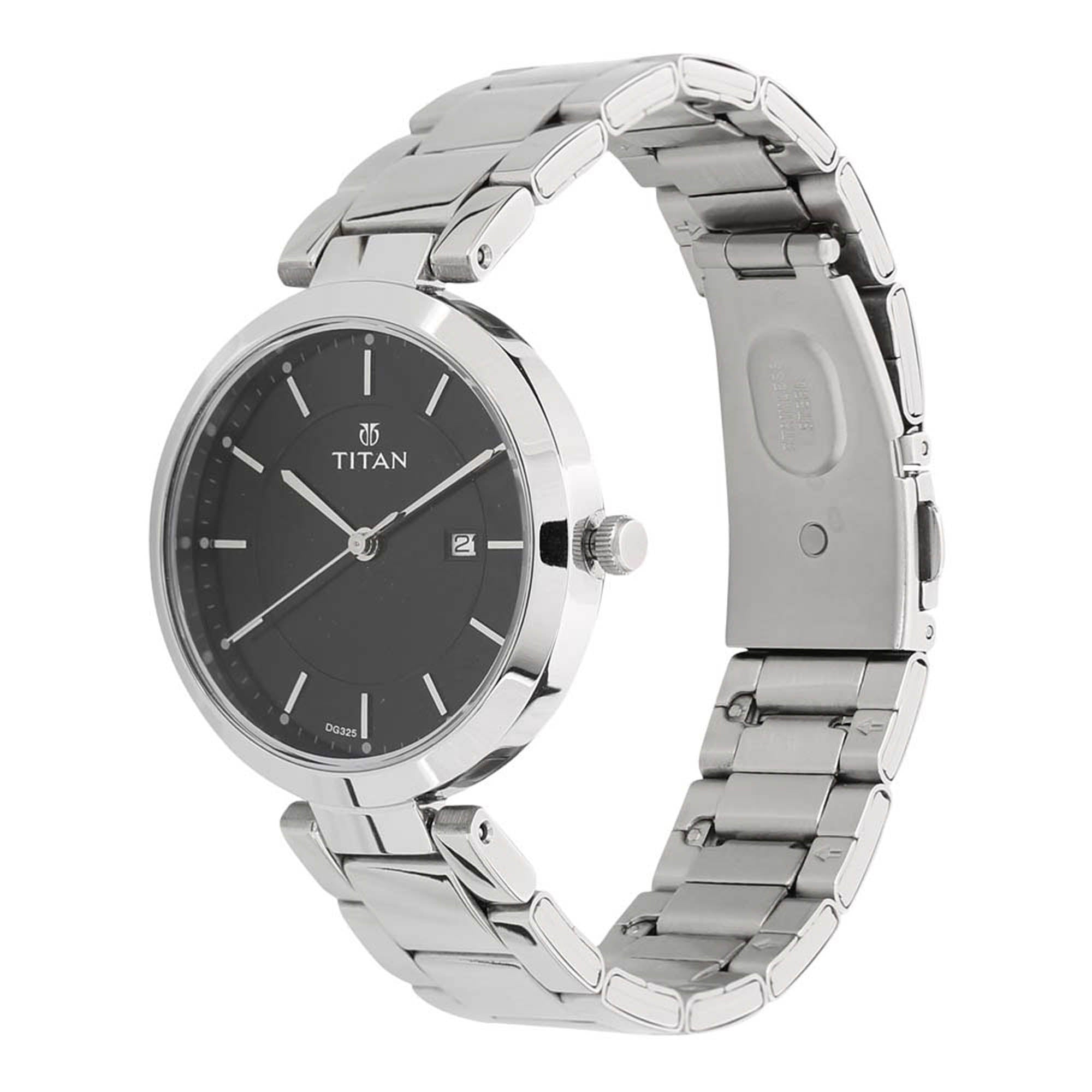 Titan Women's Watch Workwear Collection Analog, Black Dial Silver Stainless Strap, 2480SM0 - view 2