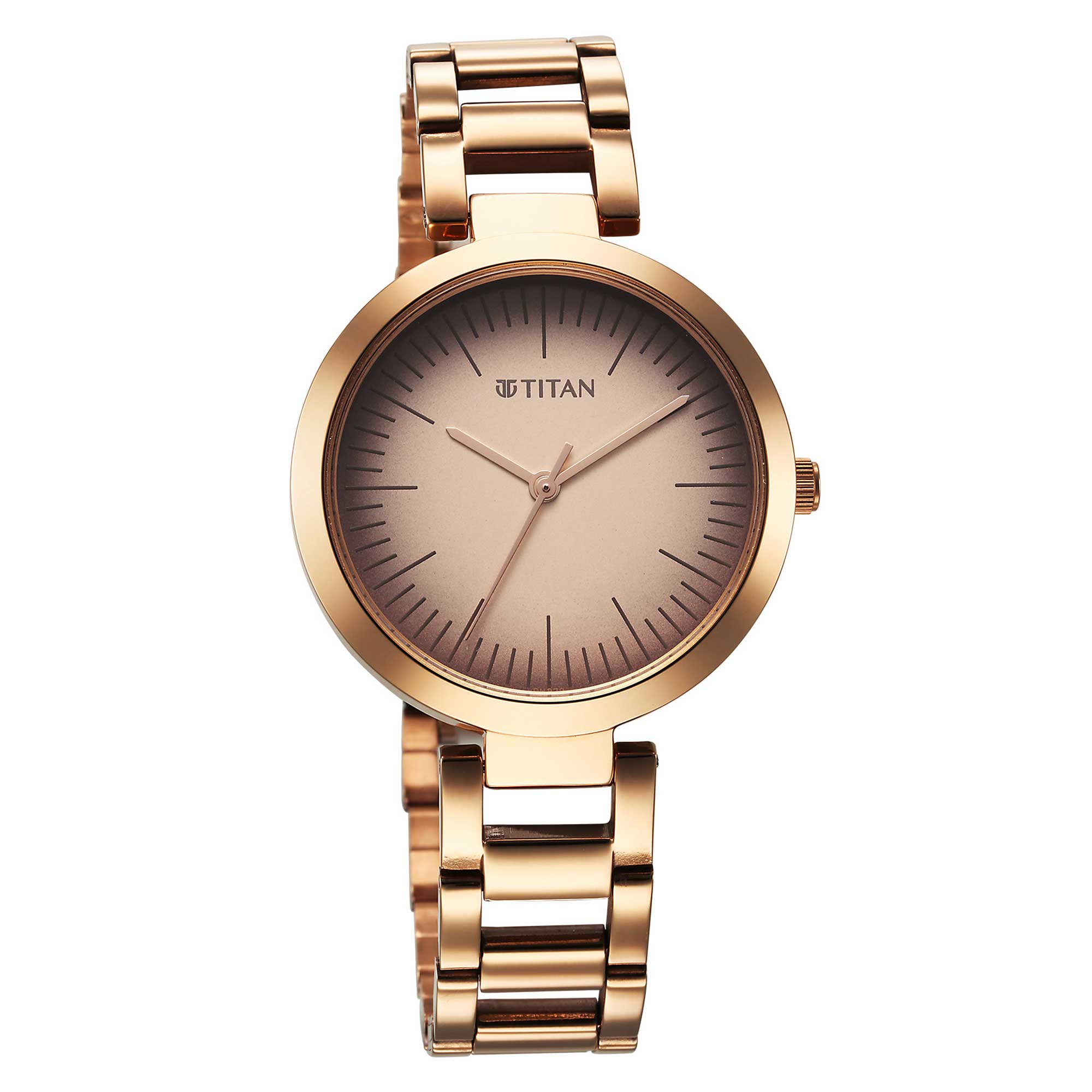 Titan Women's Watch Sparkle Collection, Pink Dial Rose Gold Stainless Steel Strap, 2480WM0 - view 2