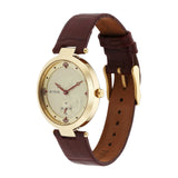 Titan Tet Men's Watch Analog Champange Dial With Maroon Leather Strap Watch, 2480YL01