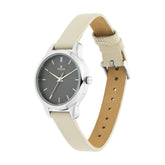 Titan Women's Watch Workwear Collection Analog, Black Dial White Leather Strap, 2481SL11
